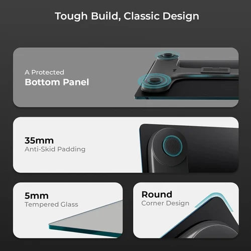 MCP Floral Digital Bathroom Weighing Scale for Body Weight, LCD Display, Thick Tempered Glass