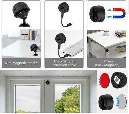 A9 SmartEye Mini Wireless WiFi Security Camera | HD 1080p Indoor Video Recorder with Low Light Vision | Portable & Magnetic | Home, Office, and Baby Monitor